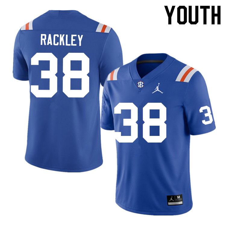 Youth #38 Cahron Rackley Florida Gators College Football Jerseys Sale-Throwback